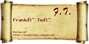 Frankó Teó névjegykártya